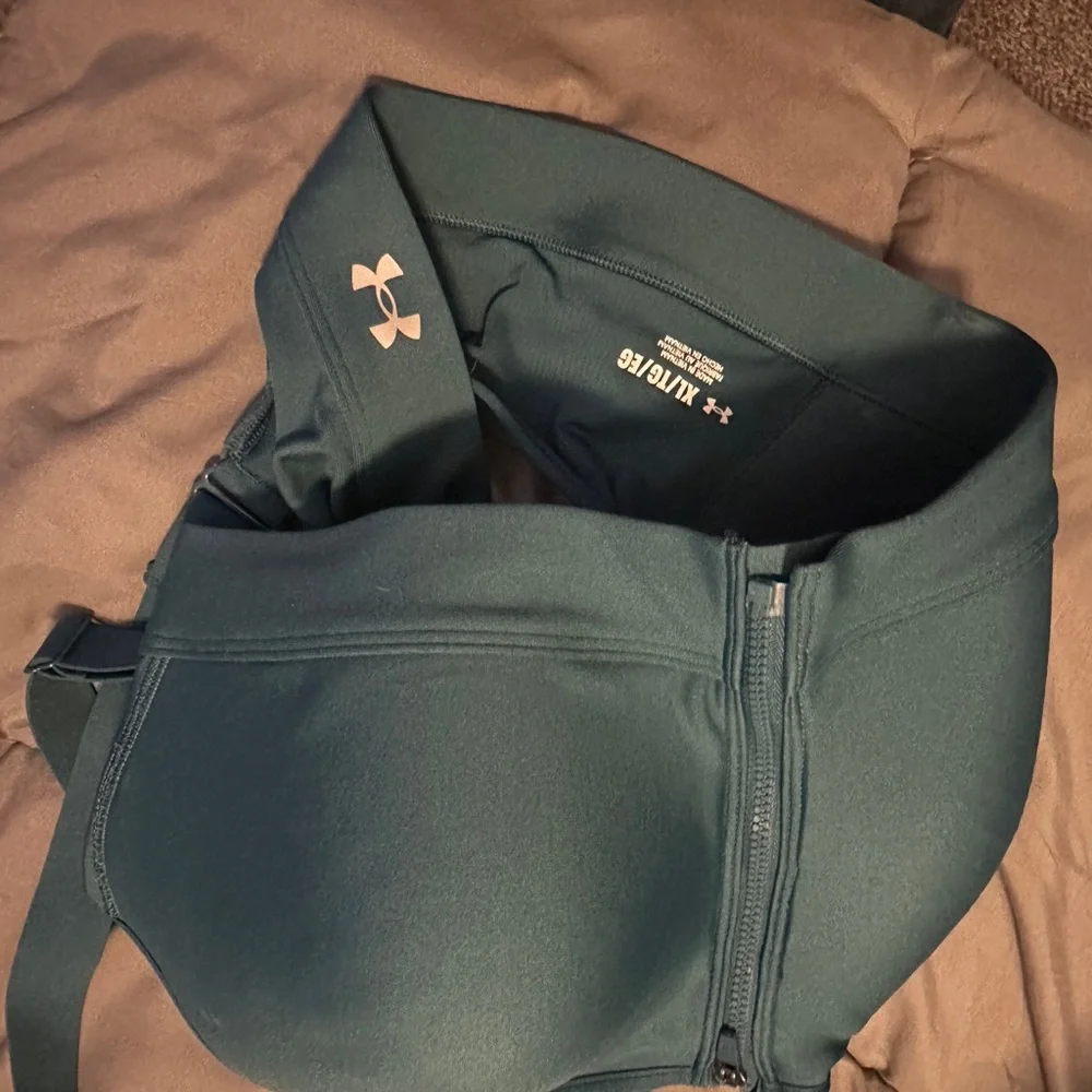Under Armour Zip-Front Blue Sports Bra - Picture 2 of 2